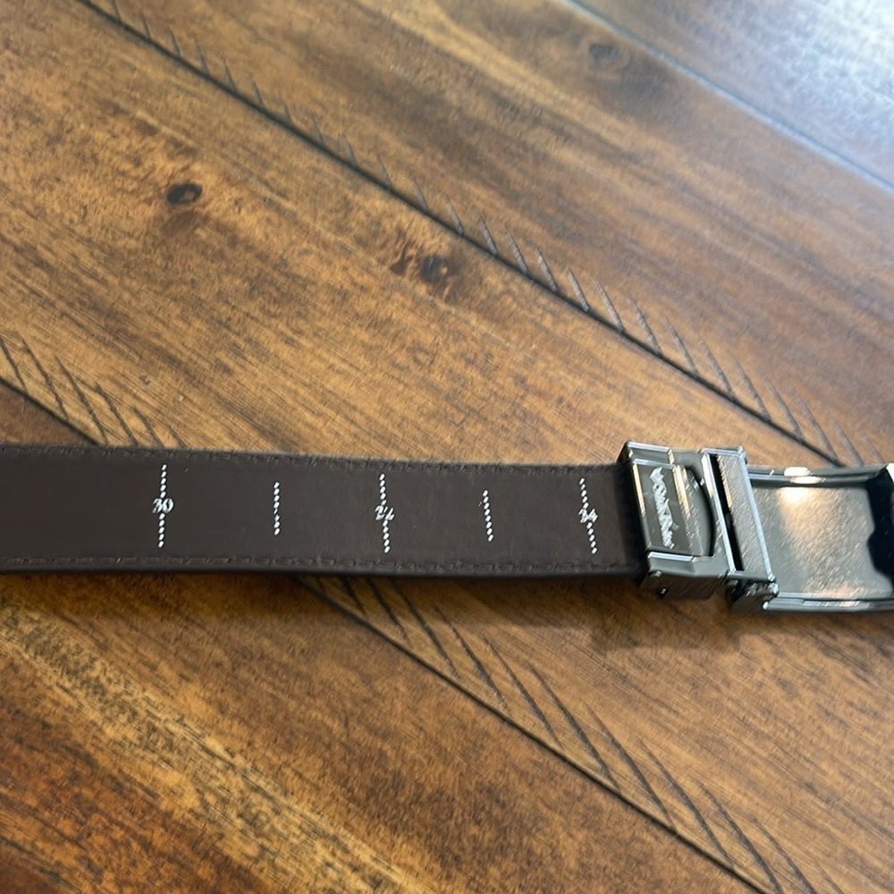 SlideBelts Men's Genuine Leather Brown Belt with Gunmetal  Buckle Adjustable 34 - Picture 5 of 15